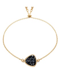 Fashion Gold + Black Cluster Natural Stone Triangle Cluster Bracelet