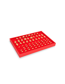 Fashion 100 Ring Red Flannel Yellow Jewelry Display Tray