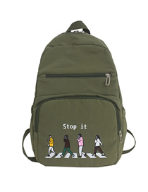Fashion Green Canvas Backpack