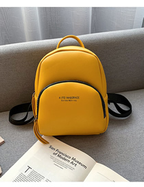 Fashion Yellow Letter Backpack
