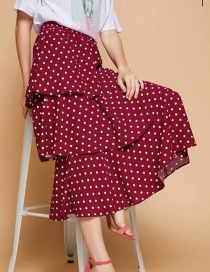 Fashion Red Wine Polka Dot Half-length Cake Skirt