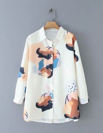 Fashion Color Positioning Printed Long Shirt