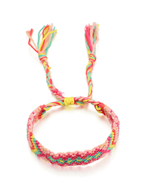 Fashion Red + Yellow Woven Color String Bracelet