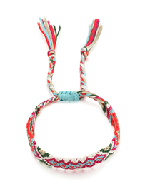 Fashion Lake Blue Woven Color String Bracelet