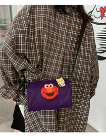 Fashion Purple Canvas Cute Cartoon Messenger Bag