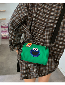Fashion Green Canvas Cute Cartoon Messenger Bag