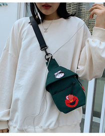 Fashion Green Canvas Messenger Bag