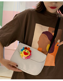 Fashion White Flower Cute Colorful Sun Flower Canvas Messenger Bag