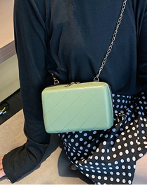 Fashion Green Cross-body Bag With Rhombus Chain