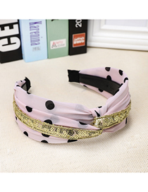 Fashion Pink Wave Light Piece Knotted Headband Polka Dot Headband