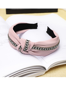 Fashion Pink Rhinestone Chain Knotted Headband Diamond Chain Headband
