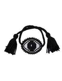 Fashion Black Embroidered Crystal Eye Multi-layer Bracelet