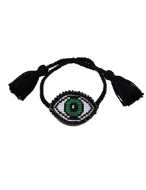 Fashion Black Rope Green Eye Embroidered Crystal Eye Multi-layer Bracelet