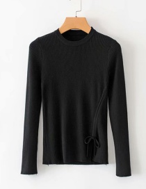 Fashion Black Drawstring Sweater