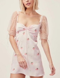 Fashion Light Pink Strawberry Dress