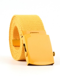 Fashion Yellow Canvas Woven Belt