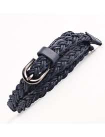 Fashion Navy Wax Rope Woven Belt