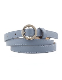Fashion Sky Blue Round Buckle Belt Belt