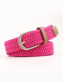 Fashion Rose Red 2.5cm Pin Buckle Canvas Belt