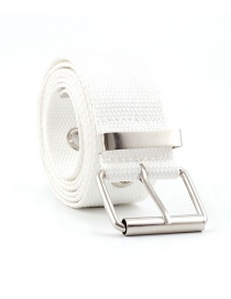 Fashion White Nylon Canvas Belt
