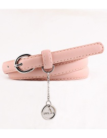Fashion Pink Circle Pendant Belt