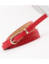 Fashion Red Pin Buckle Matte Pu Belt