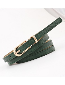 Fashion Dark Green Pin Buckle Matte Pu Belt