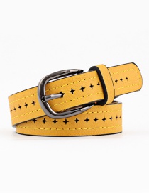 Fashion Yellow Fashion Wild Alloy Pin Buckle Belt