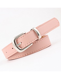 Fashion Silver Buckle + Pink Dark Buckle Multicolor Belt
