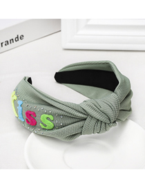 Fashion If The Grass Letter Rhinestone Headband Wide-brimmed Temperament Solid Color Letter Water Drill Hoop