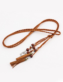 Fashion Camel Braided Tail Knotted Belt