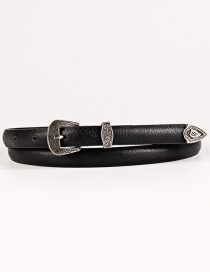 Fashion Black Pin Buckle Three-piece Belt