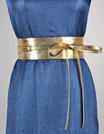 Fashion Local Gold Wide Streamer Bow Two-ring Belt