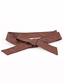 Fashion Coffee Ribbon Bow Wide Belt
