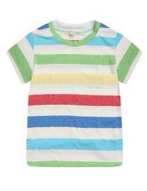 Fashion Color Stripe Cartoon Baby Boy T-shirt