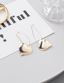 Fashion Love Gold Metal Brushed Textured Bump Geometric Earrings