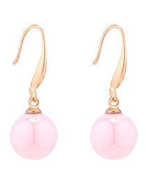 Fashion Pink Small Ball Pearl Earrings