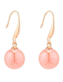 Fashion Orange Small Ball Pearl Earrings
