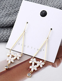 Fashion Platinum Plated Gold Three Flower Earrings