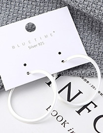 Fashion Matt Silver Circle Cutout  Silver Pin Earrings