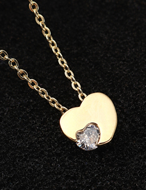 Fashion 14k Gold Heart-moving Zircon Necklace