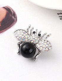 Fashion Black Small Flying Crystal Brooch