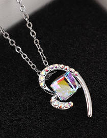 Fashion Colorful White Heart Crystal Necklace