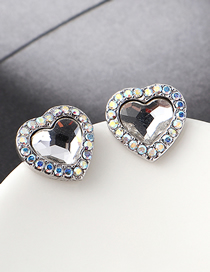 Fashion White Crystal Stud Earrings - Sweetheart