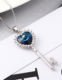 Fashion Blue Light Crystal Necklace - Key To The Atrium