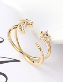 Fashion 14k Gold Zircon Ring - Chasing Star Arch
