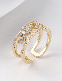 Fashion 14k Gold Zircon Ring - Heartbeat