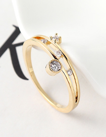 Fashion 14k Gold Zircon Ring - Glamorous