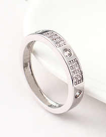 Fashion Platinum Zircon Ring - Traces Of Love
