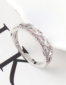 Fashion Platinum Zircon Ring - The Heart Is You